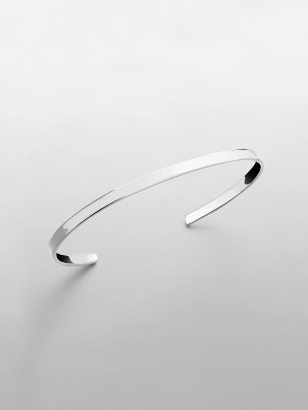 "Echo" Silver Minimal Unisize Cuff Bracelet