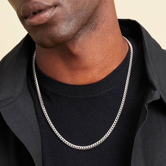 "Helios" Silver Cuban 5mm Chain