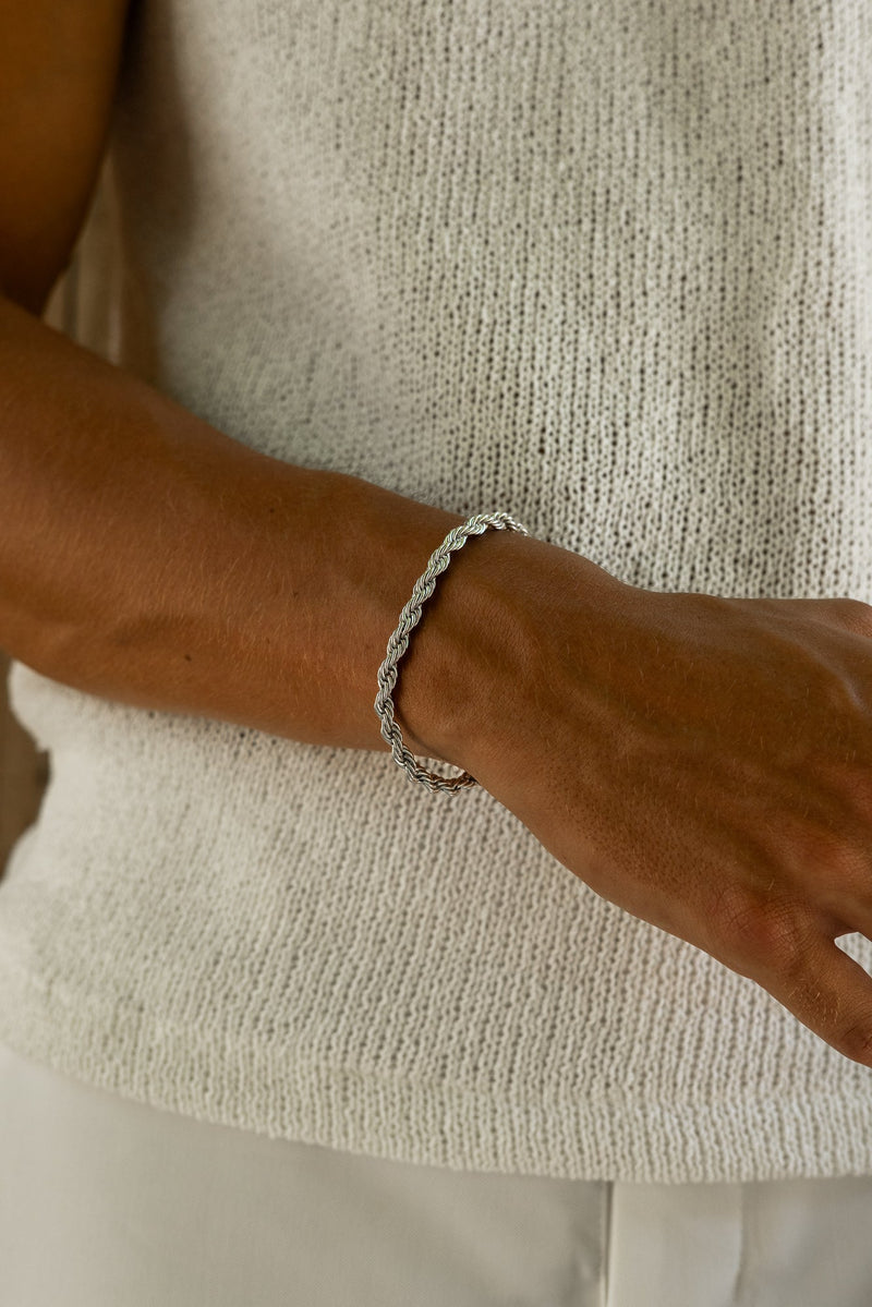 "Persephone" Silver Rope 5mm Bracelet