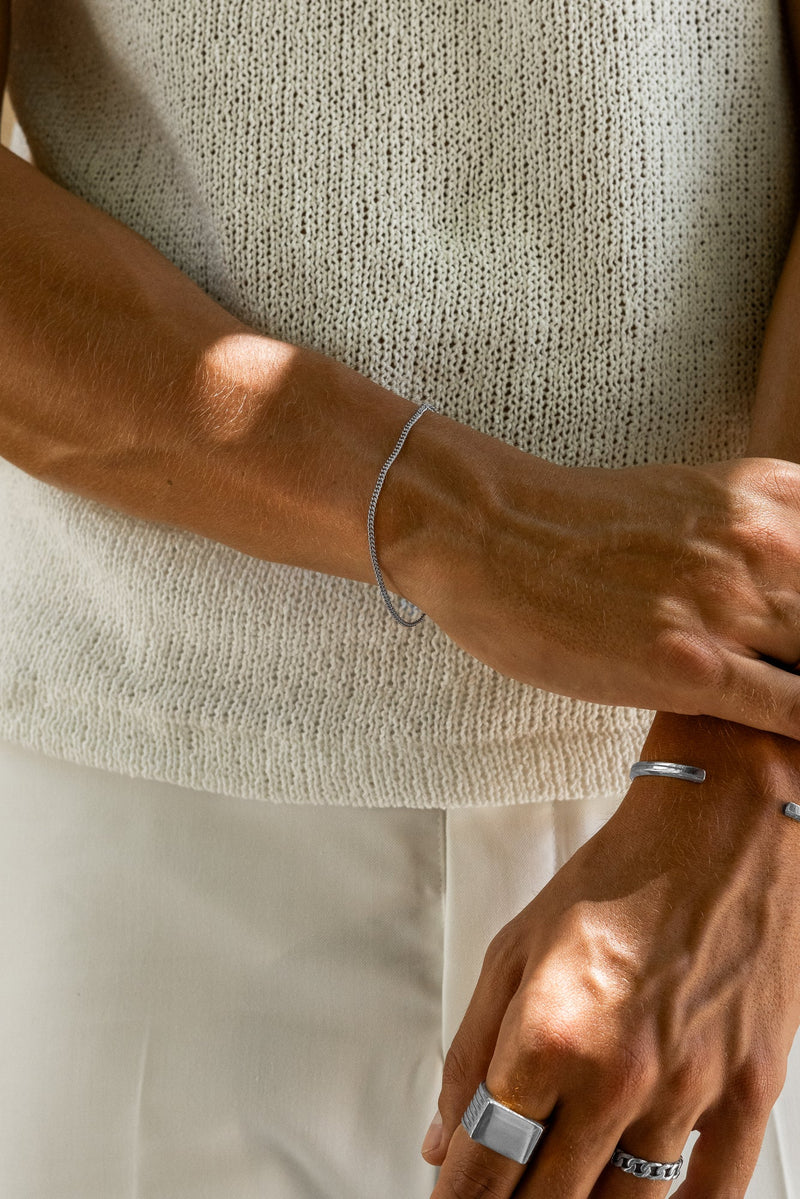 "Electra" Silver Minimal Chain Bracelet