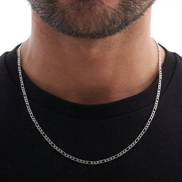 "Selene" Silver Figaro 3mm Chain