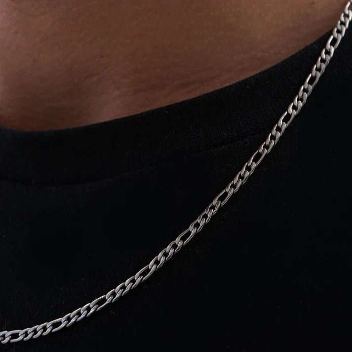 "Selene" Silver Figaro 3mm Chain